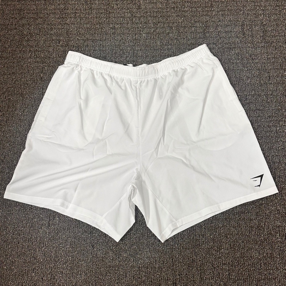 Gymshark Arrival 7" White Athletic Shorts Mens Size XL‎ Gym Drawstring NEW